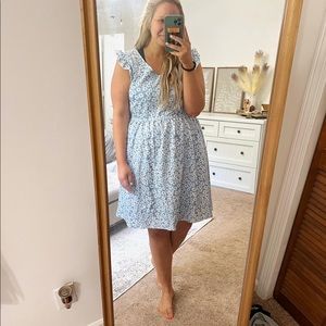 Floral dress with bow cut out in back